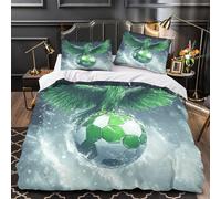 green eagle 3D Digital Print Comforter Cover 3pcs Ultra-Soft Microfibre Skin-Friendly fantasy sports Quilt Cover 2 Pillow Shams Zippered Closure Machine Washable Kids & Teens Super king（260x220cm）