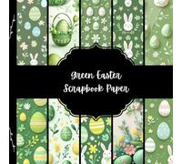 Green Easter Scrapbook Paper, Spring Junk Journal Paper, Floral Decorative Paper, DIY Projects, Origami, Collage Sheets, Decoupage Paper, 10 Designs, Double Sided