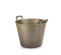 Green Eco Friendly Large Round Square Flexi Tub Versatile Multi Purpose Flexible Rubber Storage Container Bucket (Made from 100% Recycled Plastic + Aluminium) (25 Litre Round)