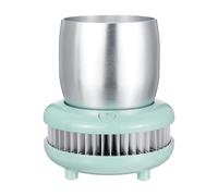 (Green) Electric Cup Cooler Box Cooling Beverage Aluminum Cup Drink Holder for Home Office