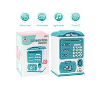 (Green) Electronic Bank Safe Box Money Boxes For Children Digital Coins Cash Saving Safe Deposit Mini Atm Machine Toys Kids Gift