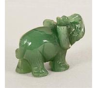 Green Elephant Ornament, Elephant Statue, Jade Stone Handcraft Natural Jade Stone Crystal Wealth Lucky Figurine for Home Decor Products