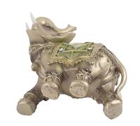 Green Elephant Statue Sculpture Figurine Feng Shui Home Car Decoration Tray (L)