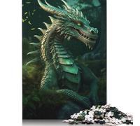Green Emerald Dragon Puzzles 1000 Pieces Wooden Puzzles Puzzle Adult Jigsaw Puzzle for Home Decoration 1000pcs (75x50cm)