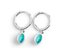 Green Enamel Drop Dangle Hoop Earrings for Women Girls 925 Sterling Silver Boho Small Hoop Cartilage Faux Gemstone Dangling Hypallergenic for Sensitive Ear Retro Lightweight Jewelry Dainty Gift