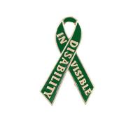 Green Enamel Ribbon Awareness Brooch Pin Fashion Gold Plated Cerebral Palsy Care for the Old Mental Health Bipolar Disorder Organ Donation Liver Cancer Gift Fundraising (Disablity)