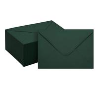 Green Envelopes 50Pcs Dark Green A7 Envelopes for Invitation Elegant 5x7 with V Flap Color Glue Paper for Graduation, Invitation, Baby Shower, Wedding