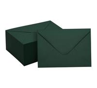 Green Envelopes 50Pcs Dark Green A7 Envelopes for Invitation Elegant 5x7 with V Flap Color Glue Paper for Graduation, Invitation, Baby Shower, Wedding Envelo