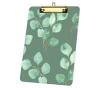 Green Eucalyptus Acrylic Clipboard with Gold Low Profile Clip Clip Boards A4 Decor Office Stationary Gift Boards for Teacher Nurses Woman Men Teens Birthdays Valentins Easter