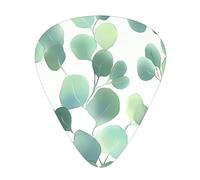 Green Eucalyptus Leaves Guitar Picks Gift Set - Smooth Durable Plectrums For Acoustic, Electric & Bass Guitar, Perfect Present For Guitar Lovers & Musicians
