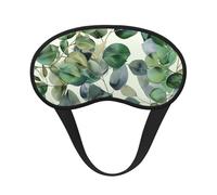 Green Eucalyptus Leaves Print Blackout Sleep Mask for Women & Men, Zero Eye Pressure Eye Mask for Travel and All - Around Sleep
