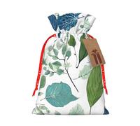 Green Eucalyptus Leaves Print Drawstring Bags Burlap Gifts Bag With Drawstring Gift Bags For Wedding/Party/Festival/Storage