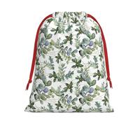 Green Eucalyptus Leaves Print Gift Drawstring Bag Reusable Pouch Festive Decor Party Favor Daily Storage Sack