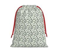 Green Eucalyptus Leaves Print Gift Reusable Drawstring Bag Holiday Party Decor Daily Storage Celebrations Pouch