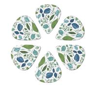 Green Eucalyptus Leaves Print Guitar Picks With Grip Stamped, Non Slip Picks Of 6 For Acoustic Electric Guitar Picks Guitar Accessories Ukulele For Acoustic Guitar Bas