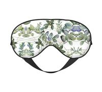 Green Eucalyptus Leaves Print Soft Eye Mask - Comfortable Sleep, Blocks Light, Full Eye Coverage, Ideal for Travel, Meditation
