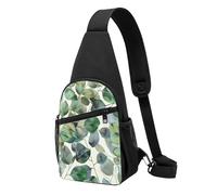 Green Eucalyptus Leaves Printed Chest Bag Sling Bag for Men Women, Outdoor Crossbody Fanny Packs Hiking Chest Packs Sport Daypacks