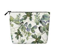 Green Eucalyptus Leaves Printed Make up Bag for Women Makeup Bags Zipper Travel Cosmetic Bags Pouch Organizer