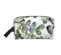 Green Eucalyptus Leaves PrintedMakeup Trave Bag for Women,Cosmetic Large Capacity Organizer