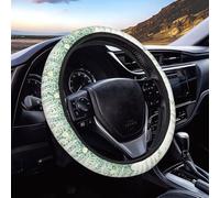 Green Eucalyptus Leaves Vine Steering Wheel Protector Elastic Wrapping Steering Wheeles Cover For Suv Men All Seasons 38Cm