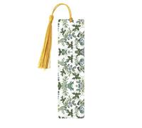 Green Eucalyptus Leaves Wooden Bookmark - Beautiful Double-Sided Printed Bookmarks Made from High-Quality Poplar Wood for Books, Journals & More
