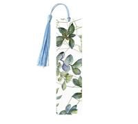 Green Eucalyptus Leaves Wooden Bookmark Birthday Present Tassels Crafts Perfect Decoration for Bookmarks