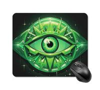 Green Evil Eye Mouse Pad Square Laptop Mouse Mat Cute Computer Mousepad Keyboard Pad Non-Slip Desk Pads for Gaming Office Work Home 25 * 30cm