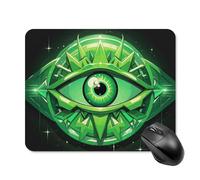 Green Evil Eye Mouse Pad Square Laptop Mouse Mat Cute Computer Mousepad Keyboard Pad Non-Slip Desk Pads for Gaming Office Work Home 20 * 25cm