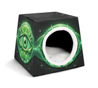 Green Evil Eye Pet Hut Comfortable Nest for Pets Space Capsule Warm Soft Indoor Pet Shelter Space Pet House for Indoor Cats Small Dogs and Medium Animal