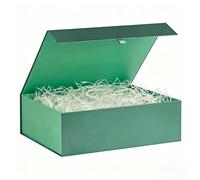 Green Extra Large Gift Box 1Pcs 42x33x13.5 cm,Luxury Birthday Gift Box for Presents with Magnetic Lid Ribbon Tab,for Christmas Valentine's Day Wedding Gift Packaging,Includes Cards,Envelopes Filler