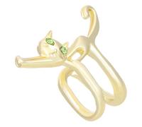 Green Eyed Cat Eye Ring Clip Eyecatching Hypoallergenic Ear Cuff Jewelry for Women Girls Unique Party Accessories