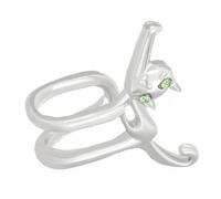 Green Eyed Cat Eye Ring Clip Eyecatching Hypoallergenic Ear Cuff Jewelry for Women Girls Unique Party Accessories
