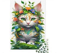 Green Eyed Cat Jigsaw Puzzles for Adults Animal Puzzle Game 1000 Piece Impossible Puzzle for Adults Gifts 1000pcs (75x50cm)
