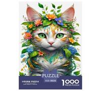 Green Eyed Cat Jigsaw Puzzles for Adults Kids Animal Puzzles 1000 Piece Educational Games Home Decoration Gifts 38x26cm/1000pcs