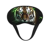 Green-Eyed Tiger Eye Mask for Sleeping Soft Satin Sleep Shade Cover Blindfold with Elastic Strap Travel Nap Blackout Eye Shade Cover for Women Men