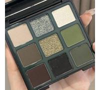Green Eyeshadow Palette,9 Colours Glitter Eye Shadow Makeup,Black Eye Shadow Pallets For Women, Shiny Sparkle Shimmer Matte Dark Green Eyeshadow,Gold Sliver Black Brown MakeUp Palette