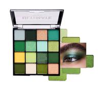 Green Eyeshadow Palette Make-Up Palettes, Matte Eye Shadow Pallets for Women, Gothic Cool Girl Matte Make Up, Shimmering Glitter Eyeshadows 16 Colour Waterproof Long Lasting Highly Pigmented