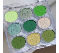Green Eyeshadow Palette - Matte Shimmer Glitter Neutral 9-Color Eye Shadow Palette,Highly Pigmented Natural Nude Eyeshadow Makeup Pallet (Green)