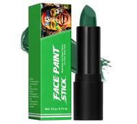 Green Face Paint Stick, Oil-Based Waterproof Body Paint Crayon with Twist-Up Applicator, High Smudge-Resistant Makeup Stick for Sports Fans, Cosplay, Halloween, Festivals & Parties