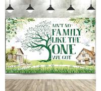 Green Family Reunion Backdrop with Family Tree,We are Family Reunion Decorations Banner, Family Reunion Photo Booth Props Welcome to Our Family Members Gathering Party Decorations Banner Props