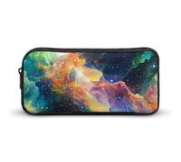 Green Fantasy Galaxy Nebula Pencil Case Pen Box Stationery Bag Makeup Organizer Multifunctional Pouch Holder