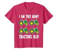 Green Farm Tractor 4th Birthday party theme for 4 year old T-Shirt
