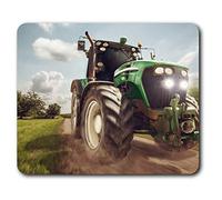 Green Farmer Tractor Vehicle Farm Mouse Mat Pad Computer PC Laptop Gaming Office Home Desk Accessory Gadget 24618