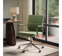 Green Faux Leather Office Swivel Chair - Benson