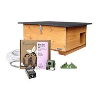 Green Feathers 1080p Wired Wildlife Camera & Hedgehog Habitat- IP PoE Hedgehog Camera, Watch Live on Phone, Tablet or PC, includes 20m PoE cable (UK Power Supply, Wired IP Camera & Hedgehog House)
