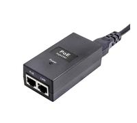 Green Feathers 48v PoE Injector for Non PoE Networks inc 3M CAT5 Patch Cable - UK in Black Green Feathers Black