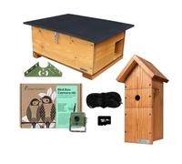 Green Feathers Bird Box and Hedgehog House Complete Garden Wifi Camera Kit