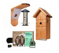 Green Feathers Bird Box & Bird Feeder Garden WiFi Camera Kit in Light Tan Green Feathers Light Tan