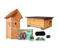 Green Feathers Bird Box & Hedgehog House Complete Garden WiFi Camera Kit in Light Tan Green Feathers Light Tan