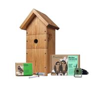 Green Feathers WiFi Birdbox Camera & Bird Box, 1080p HD Smart Camera with Recording and Night Vision, Wildlife Viewing on Phone - Starter Pack